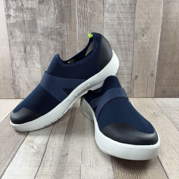 Oofos OOmg Men's Size 9 Low Recovery Shoes Sneakers Mesh Lightweight Navy Blue - Picture 2 of 12